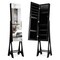 Freestanding Jewelry Cabinet Armoire Organizer with Bevel Edge Mirror